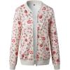 imageECOWISH Womens Casual Floral Zip Up Bomber Jacket Coat Lightweight Short Camo No Lining Outwear Tops Windbreaker with Pocket333 Pink