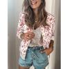 imageECOWISH Womens Casual Floral Zip Up Bomber Jacket Coat Lightweight Short Camo No Lining Outwear Tops Windbreaker with Pocket333 Pink