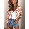 imageECOWISH Womens Casual Floral Zip Up Bomber Jacket Coat Lightweight Short Camo No Lining Outwear Tops Windbreaker with Pocket333 White Floral