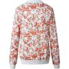 imageECOWISH Womens Casual Floral Zip Up Bomber Jacket Coat Lightweight Short Camo No Lining Outwear Tops Windbreaker with Pocket333 White Floral