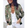 imageECOWISH Womens Casual Floral Zip Up Bomber Jacket Coat Lightweight Short Camo No Lining Outwear Tops Windbreaker with Pocket333army Green1