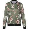 imageECOWISH Womens Casual Floral Zip Up Bomber Jacket Coat Lightweight Short Camo No Lining Outwear Tops Windbreaker with Pocket333army Green1