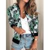 imageECOWISH Womens Casual Floral Zip Up Bomber Jacket Coat Lightweight Short Camo No Lining Outwear Tops Windbreaker with Pocket333black