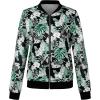 imageECOWISH Womens Casual Floral Zip Up Bomber Jacket Coat Lightweight Short Camo No Lining Outwear Tops Windbreaker with Pocket333black