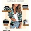 imageECOWISH Womens Casual Floral Zip Up Bomber Jacket Coat Lightweight Short Camo No Lining Outwear Tops Windbreaker with Pocket333black