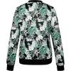imageECOWISH Womens Casual Floral Zip Up Bomber Jacket Coat Lightweight Short Camo No Lining Outwear Tops Windbreaker with Pocket333black