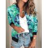 imageECOWISH Womens Casual Floral Zip Up Bomber Jacket Coat Lightweight Short Camo No Lining Outwear Tops Windbreaker with Pocket333green