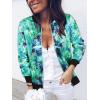 imageECOWISH Womens Casual Floral Zip Up Bomber Jacket Coat Lightweight Short Camo No Lining Outwear Tops Windbreaker with Pocket333green