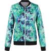 imageECOWISH Womens Casual Floral Zip Up Bomber Jacket Coat Lightweight Short Camo No Lining Outwear Tops Windbreaker with Pocket333green