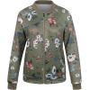 imageECOWISH Womens Casual Floral Zip Up Bomber Jacket Coat Lightweight Short Camo No Lining Outwear Tops Windbreaker with Pocket337army Green