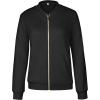 imageECOWISH Womens Casual Floral Zip Up Bomber Jacket Coat Lightweight Short Camo No Lining Outwear Tops Windbreaker with Pocket454black
