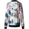 imageECOWISH Womens Casual Floral Zip Up Bomber Jacket Coat Lightweight Short Camo No Lining Outwear Tops Windbreaker with Pocket832 Blue