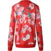 imageECOWISH Womens Casual Floral Zip Up Bomber Jacket Coat Lightweight Short Camo No Lining Outwear Tops Windbreaker with Pocket832 Red