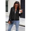 imageECOWISH Womens Casual Floral Zip Up Bomber Jacket Coat Lightweight Short Camo No Lining Outwear Tops Windbreaker with PocketSblack