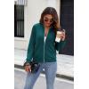 imageECOWISH Womens Casual Floral Zip Up Bomber Jacket Coat Lightweight Short Camo No Lining Outwear Tops Windbreaker with PocketSblue Green