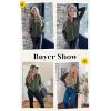 imageECOWISH Womens Casual Floral Zip Up Bomber Jacket Coat Lightweight Short Camo No Lining Outwear Tops Windbreaker with PocketSgreen