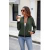 imageECOWISH Womens Casual Floral Zip Up Bomber Jacket Coat Lightweight Short Camo No Lining Outwear Tops Windbreaker with PocketSgreen