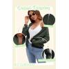 imageECOWISH Womens Casual Floral Zip Up Bomber Jacket Coat Lightweight Short Camo No Lining Outwear Tops Windbreaker with PocketSgreen