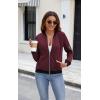 imageECOWISH Womens Casual Floral Zip Up Bomber Jacket Coat Lightweight Short Camo No Lining Outwear Tops Windbreaker with PocketSwine Red
