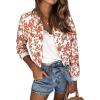 imageECOWISH Womens Casual Floral Zip Up Bomber Jacket Coat Lightweight Short Camo No Lining Outwear Tops Windbreaker with Pocket333 White Floral