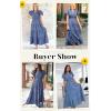imageECOWISH Womens Midi Dress Summer Spring Short Sleeve Button Front Casual A Line Maxi Shirt Dresses with V Neck Pockets 202525gray Blue