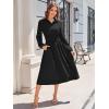 imageECOWISH Womens Midi Dress Summer Spring Short Sleeve Button Front Casual A Line Maxi Shirt Dresses with V Neck Pockets 202563black