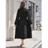 imageECOWISH Womens Midi Dress Summer Spring Short Sleeve Button Front Casual A Line Maxi Shirt Dresses with V Neck Pockets 202563black