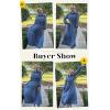 imageECOWISH Womens Midi Dress Summer Spring Short Sleeve Button Front Casual A Line Maxi Shirt Dresses with V Neck Pockets 202563gray Blue