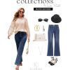 imageECOWISH Oversized Sweaters for Women Fall Winter Cable Knit Chunky Color Block Tops Jumper Long Sleeve Crewneck Pullover 2025Beige
