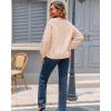 imageECOWISH Oversized Sweaters for Women Fall Winter Cable Knit Chunky Color Block Tops Jumper Long Sleeve Crewneck Pullover 2025Beige