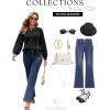 imageECOWISH Oversized Sweaters for Women Fall Winter Cable Knit Chunky Color Block Tops Jumper Long Sleeve Crewneck Pullover 2025Black