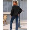imageECOWISH Oversized Sweaters for Women Fall Winter Cable Knit Chunky Color Block Tops Jumper Long Sleeve Crewneck Pullover 2025Black
