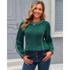 imageECOWISH Oversized Sweaters for Women Fall Winter Cable Knit Chunky Color Block Tops Jumper Long Sleeve Crewneck Pullover 2025Dark Green