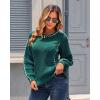 imageECOWISH Oversized Sweaters for Women Fall Winter Cable Knit Chunky Color Block Tops Jumper Long Sleeve Crewneck Pullover 2025Dark Green