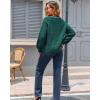 imageECOWISH Oversized Sweaters for Women Fall Winter Cable Knit Chunky Color Block Tops Jumper Long Sleeve Crewneck Pullover 2025Dark Green