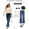imageECOWISH Oversized Sweaters for Women Fall Winter Cable Knit Chunky Color Block Tops Jumper Long Sleeve Crewneck Pullover 2025White