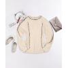 imageECOWISH Oversized Sweaters for Women Fall Winter Cable Knit Chunky Color Block Tops Jumper Long Sleeve Crewneck Pullover 2025White