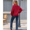 imageECOWISH Oversized Sweaters for Women Fall Winter Cable Knit Chunky Color Block Tops Jumper Long Sleeve Crewneck Pullover 2025Wine Red
