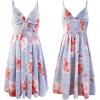 imageECOWISH Women 2025 Summer Dresses Tie Front VNeck Spaghetti Strap Button Down ALine Backless Swing Midi Dress1603 Stripea Separate Tie