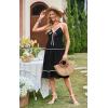 imageECOWISH Women 2025 Summer Dresses Tie Front VNeck Spaghetti Strap Button Down ALine Backless Swing Midi Dress432 Black