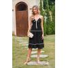 imageECOWISH Women 2025 Summer Dresses Tie Front VNeck Spaghetti Strap Button Down ALine Backless Swing Midi Dress432 Black