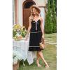 imageECOWISH Women 2025 Summer Dresses Tie Front VNeck Spaghetti Strap Button Down ALine Backless Swing Midi Dress432 Black