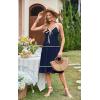 imageECOWISH Women 2025 Summer Dresses Tie Front VNeck Spaghetti Strap Button Down ALine Backless Swing Midi Dress432 Navy Blue