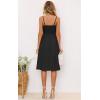 imageECOWISH Women 2025 Summer Dresses Tie Front VNeck Spaghetti Strap Button Down ALine Backless Swing Midi Dress572 Blackfunctional Buttons