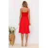 imageECOWISH Women 2025 Summer Dresses Tie Front VNeck Spaghetti Strap Button Down ALine Backless Swing Midi Dress572 Red