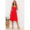 imageECOWISH Women 2025 Summer Dresses Tie Front VNeck Spaghetti Strap Button Down ALine Backless Swing Midi Dress572 Red