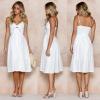 imageECOWISH Women 2025 Summer Dresses Tie Front VNeck Spaghetti Strap Button Down ALine Backless Swing Midi Dress572 Whitefunctional Buttons