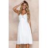 imageECOWISH Women 2025 Summer Dresses Tie Front VNeck Spaghetti Strap Button Down ALine Backless Swing Midi Dress572 Whitefunctional Buttons
