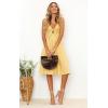 imageECOWISH Women 2025 Summer Dresses Tie Front VNeck Spaghetti Strap Button Down ALine Backless Swing Midi Dress572 Yellowfunctional Buttons
