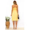 imageECOWISH Women 2025 Summer Dresses Tie Front VNeck Spaghetti Strap Button Down ALine Backless Swing Midi Dress572 Yellowfunctional Buttons